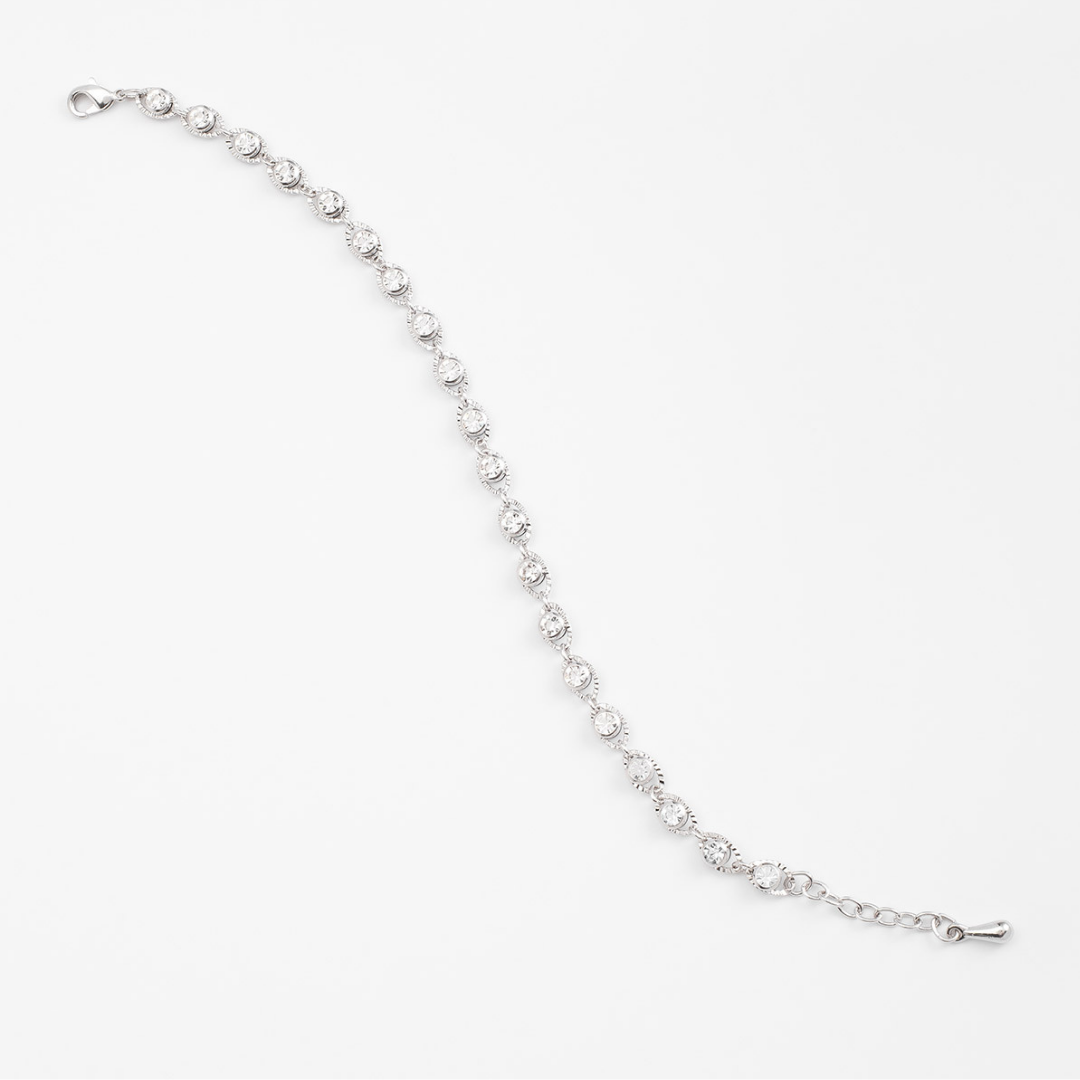 Pulsera con piedras tono cristal