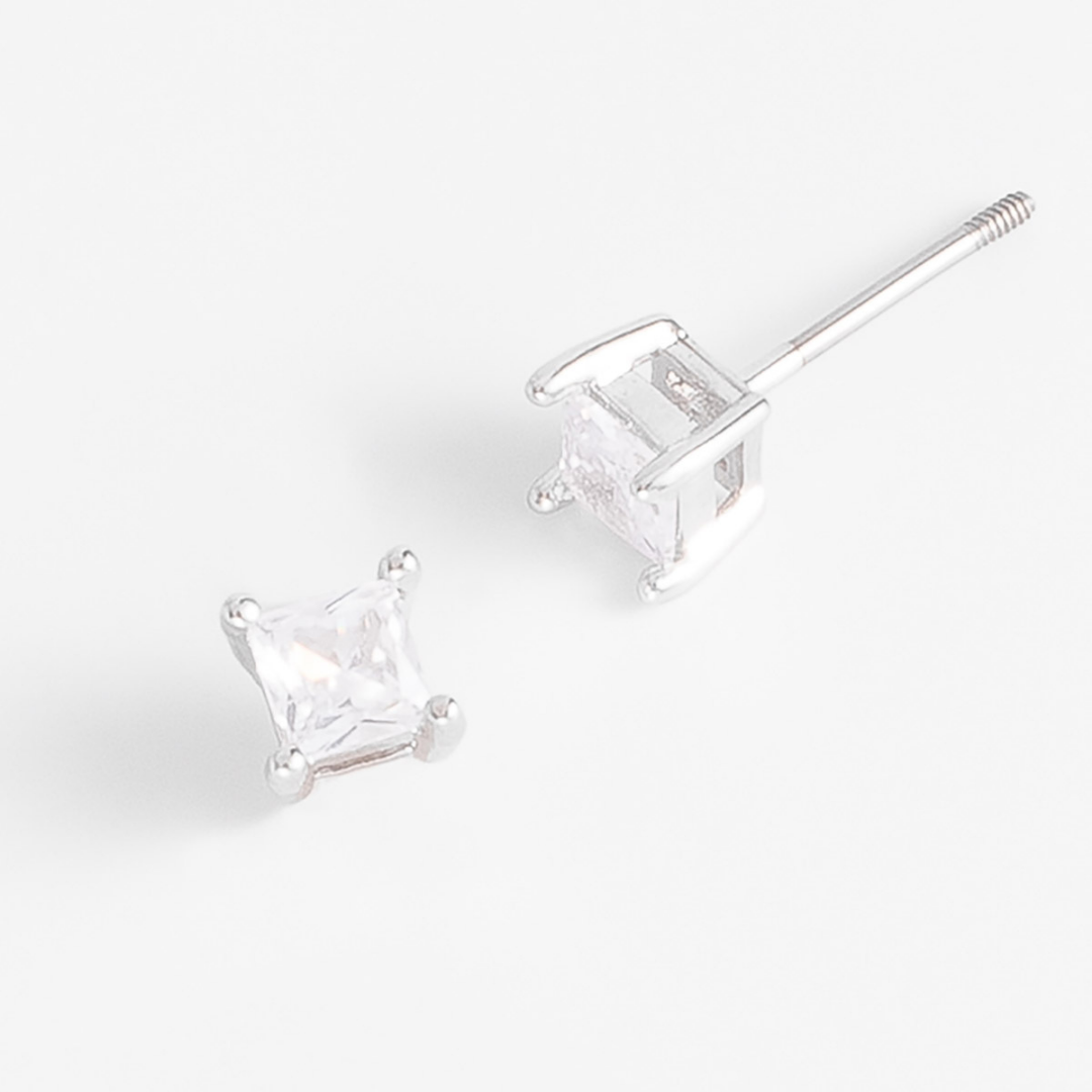 Aretes con cristal corte diamante