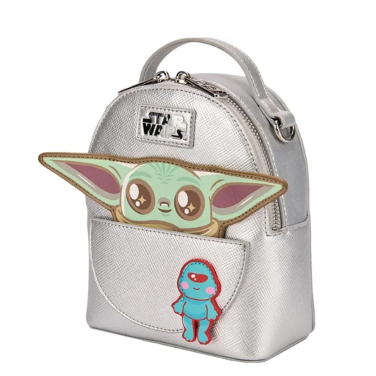 Mini bolsa crossbody estilo kawaii metálica