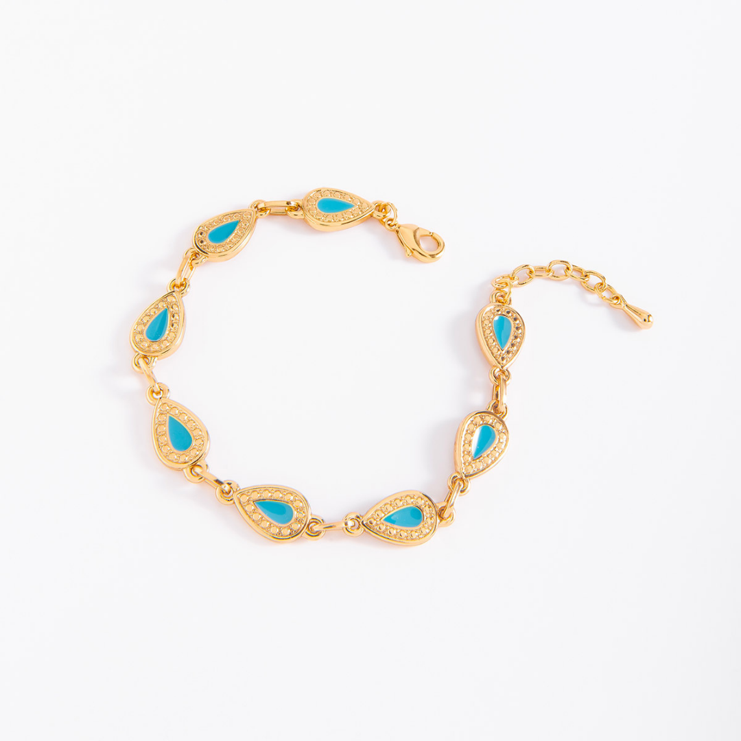 Pulsera con detalles en tono turquesa