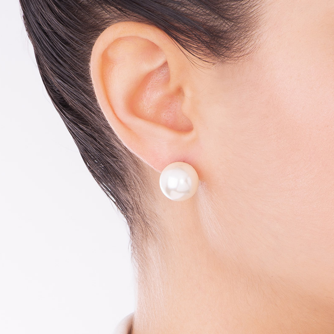 Aretes de Perla Clásicos Tamaño Grande