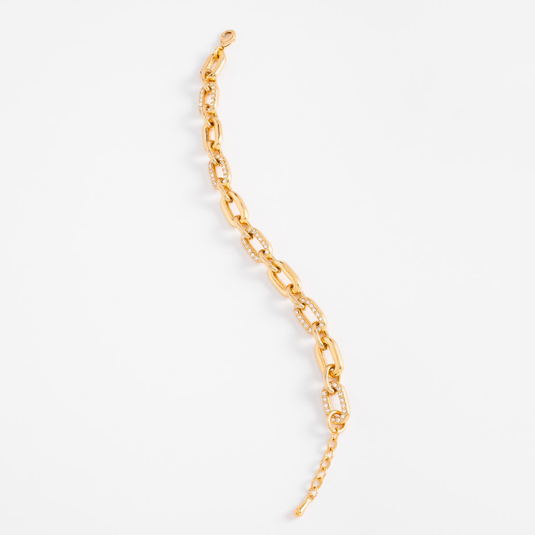 Pulsera con eslabones y toque brillante