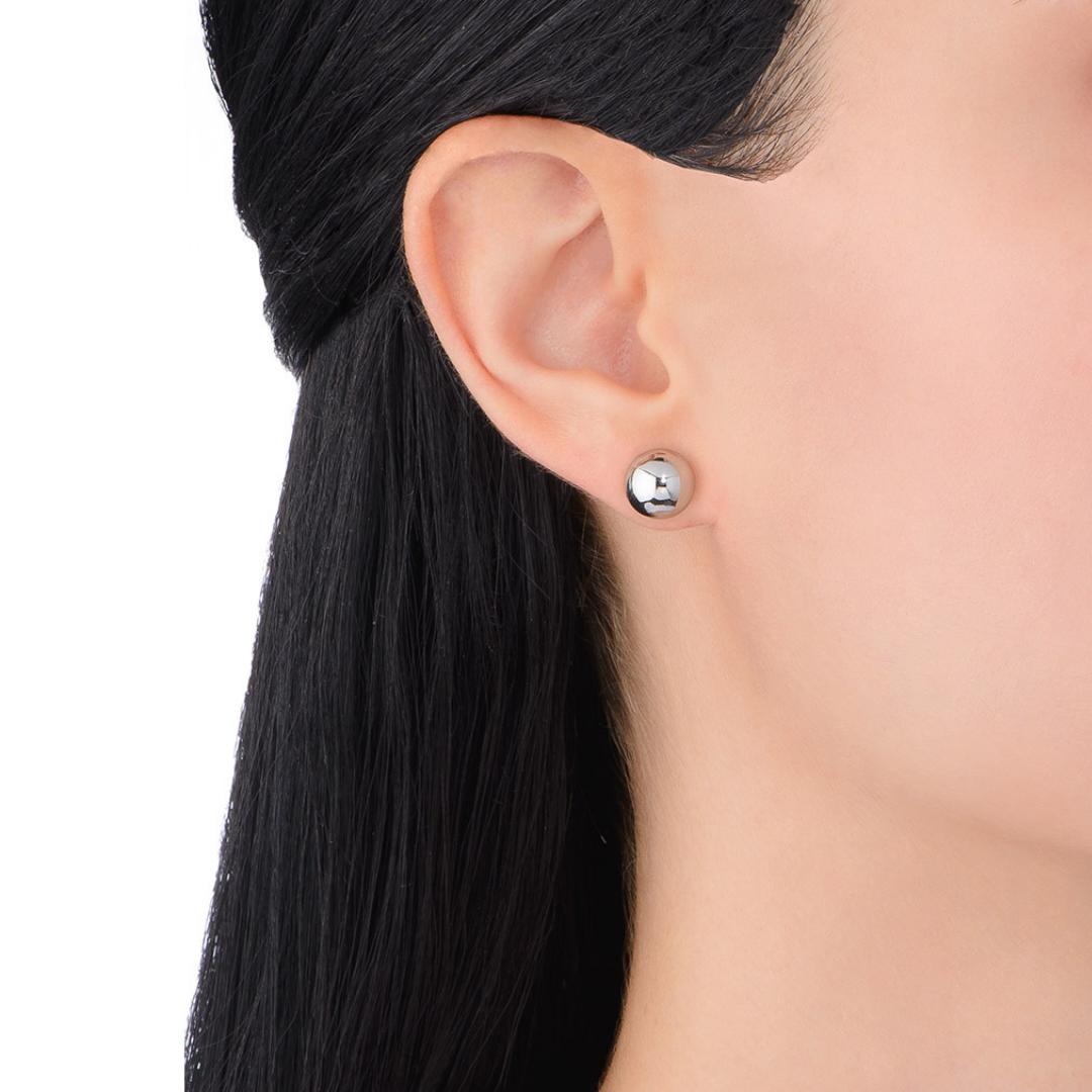 Aretes esfera pulida tamaño mediano