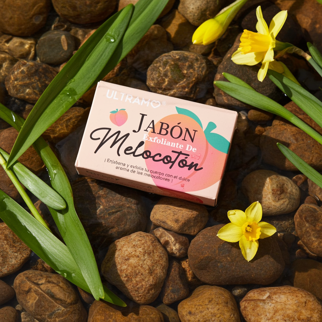 Jabón exfoliante de melocotón