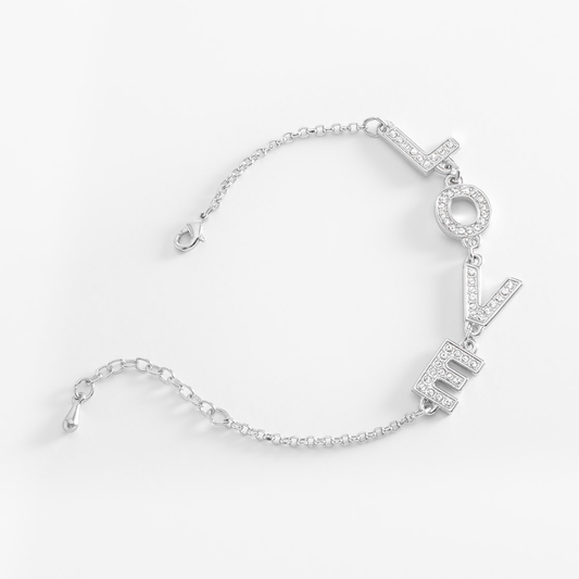 Pulsera LOVE con piedras cristal