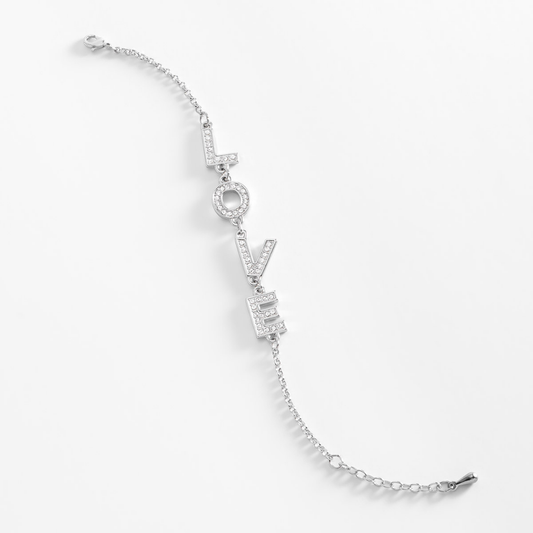 Pulsera LOVE con piedras cristal