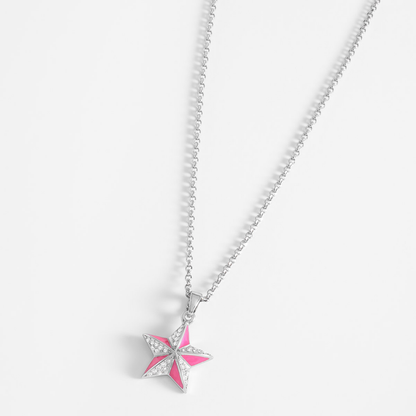 Collar de estrella PH baño platino elegante