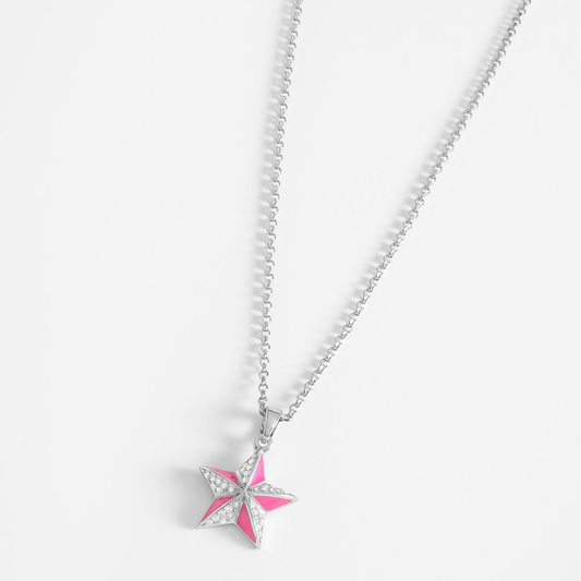 Collar de estrella PH baño platino elegante
