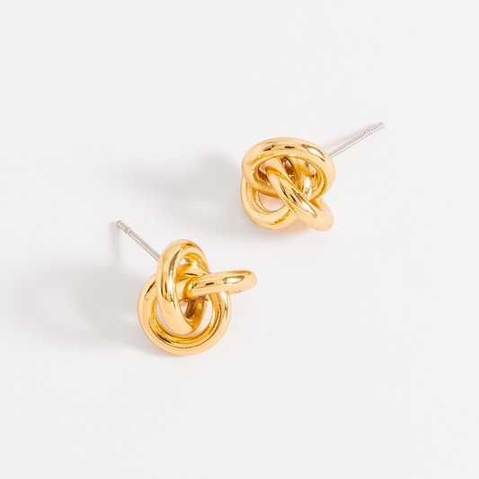 Aretes nudo dorado
