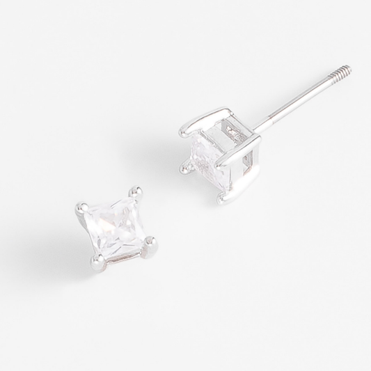 Aretes con cristal corte diamante