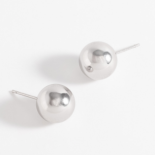 Aretes esfera pulida tamaño grande
