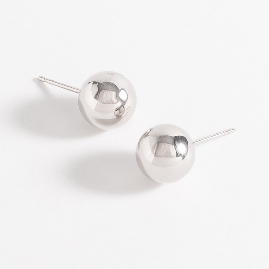 Aretes esfera pulida tamaño mediano