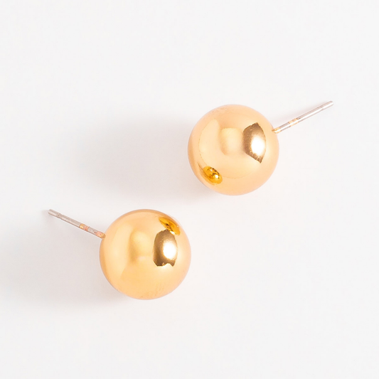 Aretes diseño esfera pulida tamaño grande