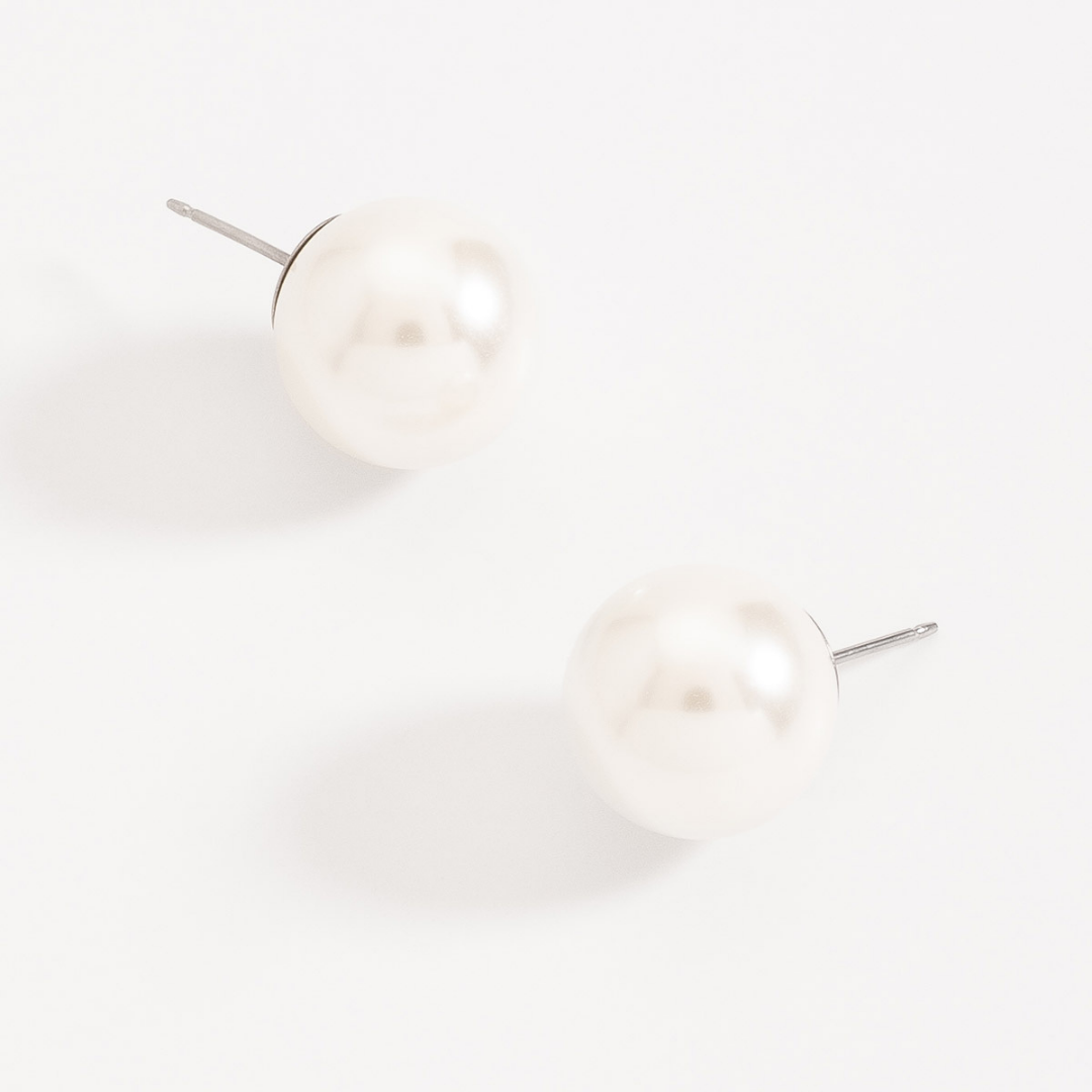 Aretes de Perla Clásicos Tamaño Grande