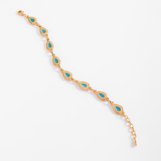 Pulsera con detalles en tono turquesa
