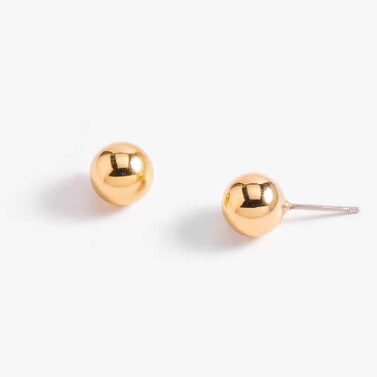 Aretes diseño esfera pulida tamaño mediano