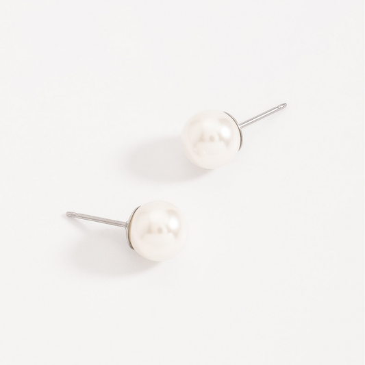 Aretes Clásicos con Perla tamaño chico