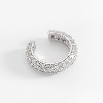 Ear cuff con cristal corte diamante moderno