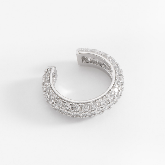Ear cuff con cristal corte diamante moderno