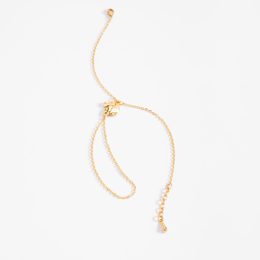 Pulsera con dije de elefante y doble cadena