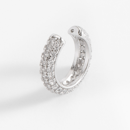 Ear cuff con cristal corte diamante moderno