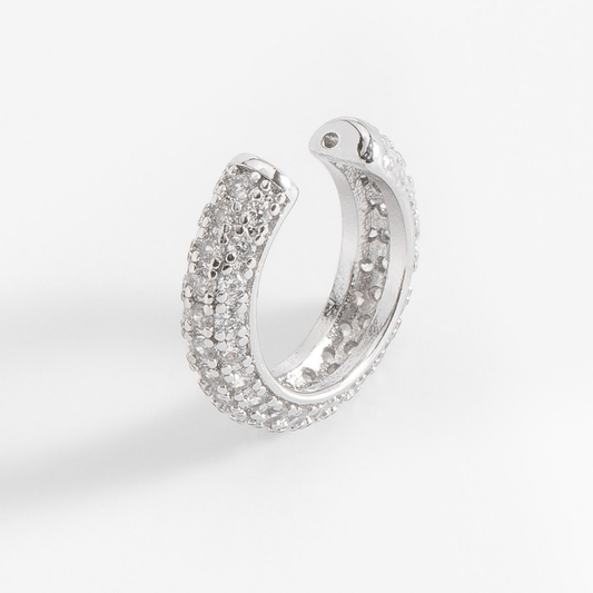 Ear cuff con cristal corte diamante moderno