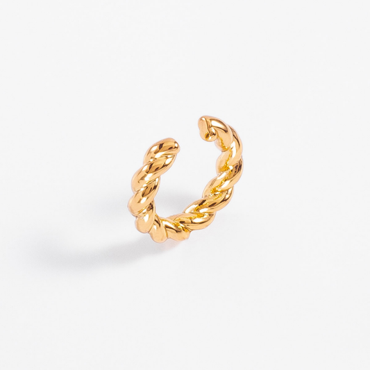 Ear cuff trenzado en baño de oro