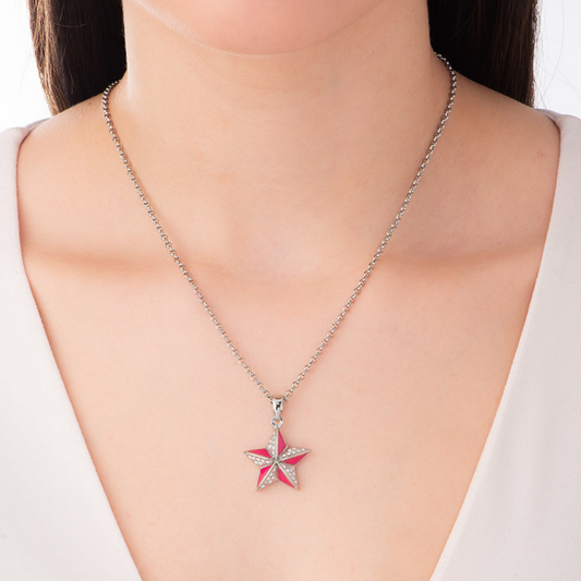 Collar de estrella PH baño platino elegante