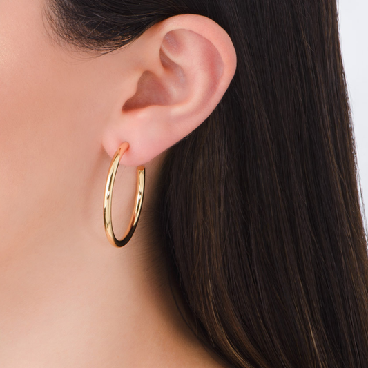 Arracadas grandes baño de oro 18k elegantes