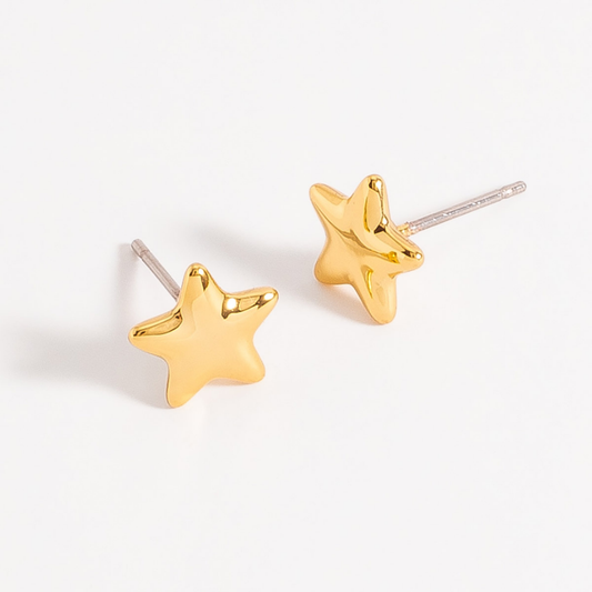 Aretes tipo broquel en forma de estrella