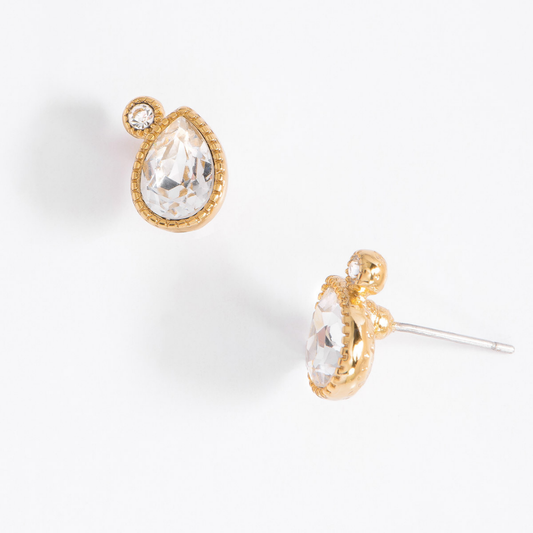 Aretes en forma de gotita con piedra