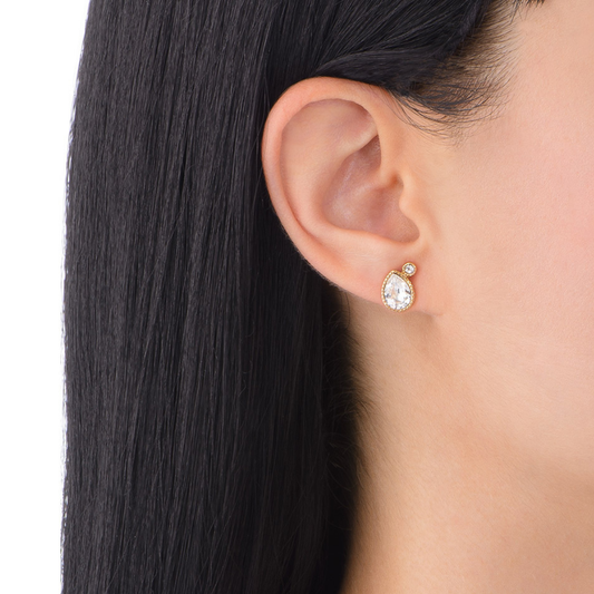 Aretes en forma de gotita con piedra