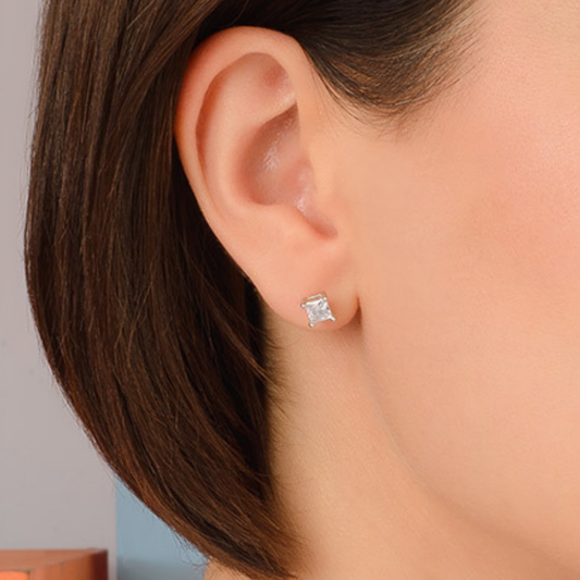 Aretes con cristal corte diamante