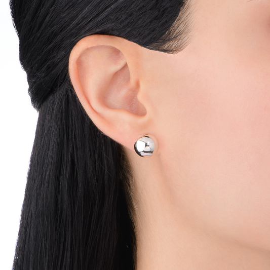 Aretes esfera pulida tamaño grande