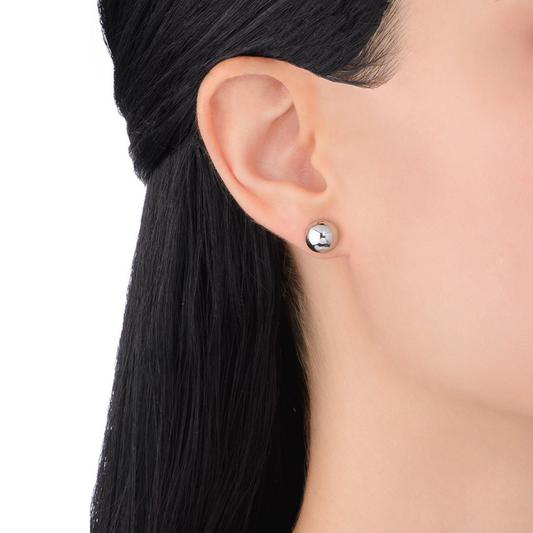Aretes esfera pulida tamaño mediano