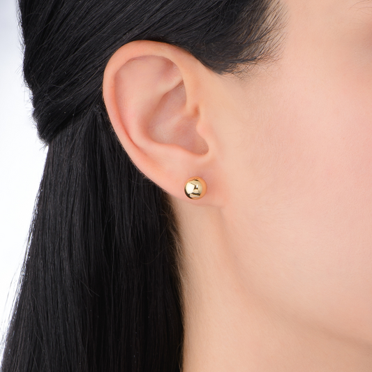 Aretes diseño esfera pulida tamaño mediano
